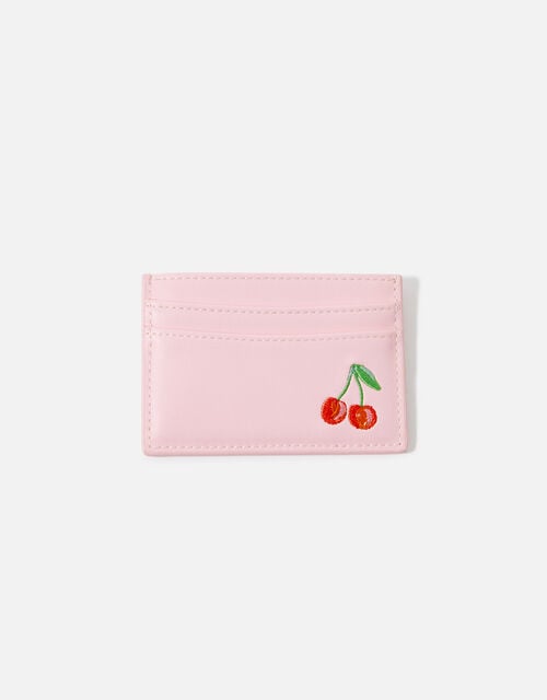 Embroidered Cherry Card Holder, , large