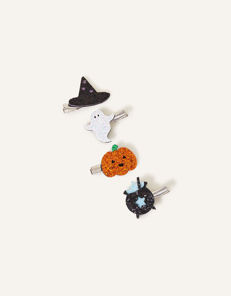 Girls Halloween Glitter Hair Clips, , large
