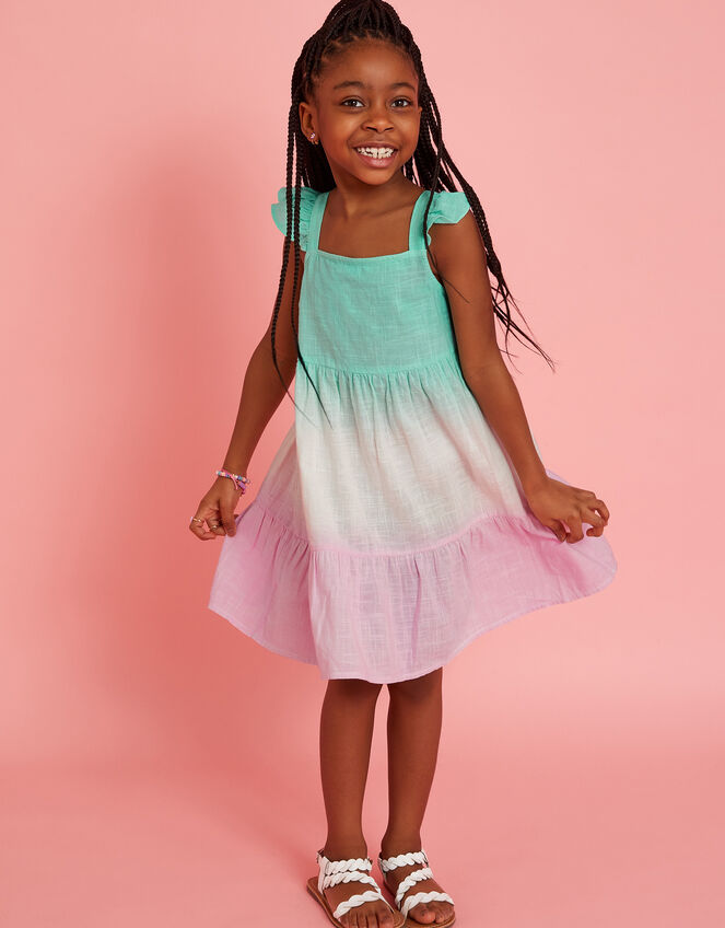 Girls Ombre Tiered Sun Dress, Multi (BRIGHTS MULTI), large