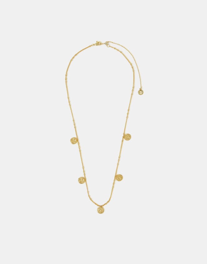 14ct Gold-Plated Coin Charm Necklace, , large