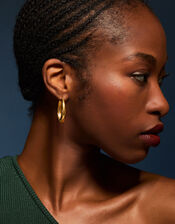 14ct Gold-Plated Large Oval Hoop Earrings, , large