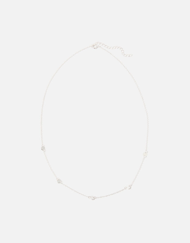 Sterling Silver Disc Station Necklace Sterling silver Accessorize UK