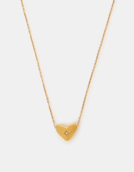 Stainless Steel Molten Heart Pendant Necklace, , large