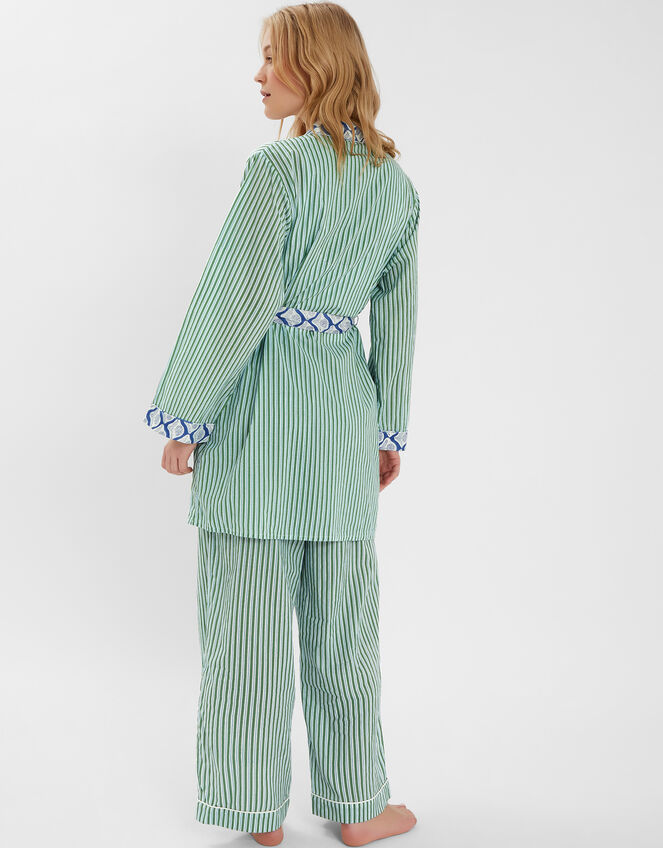 Dandelion Stripe Short Robe, Green (GREEN), large