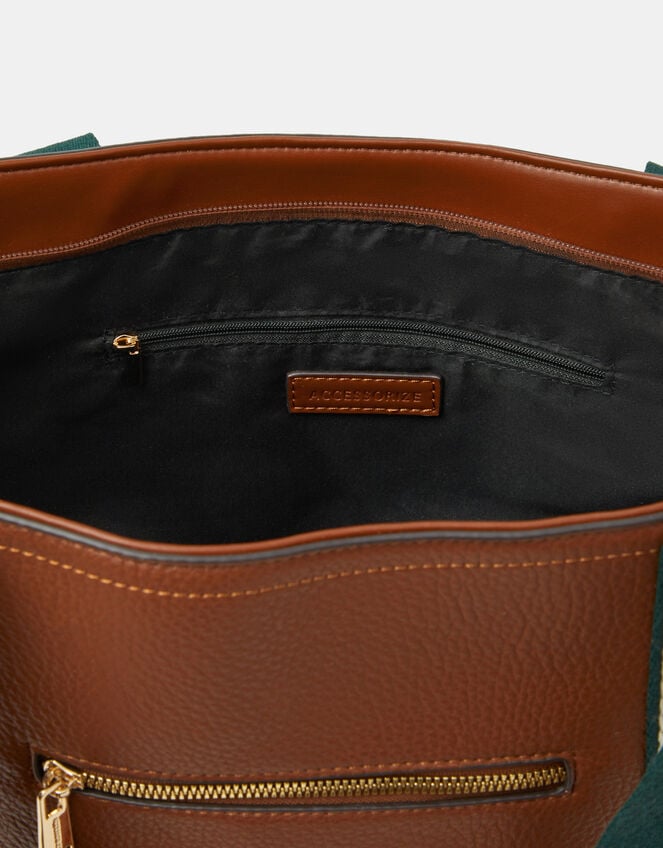 Webbing Strap Tote Bag, Tan (TAN), large