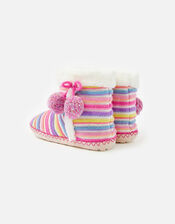 Stripe Knit Slipper Boots, Multi (BRIGHTS-MULTI), large