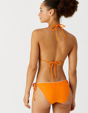 Embroidered Tie Side Bikini Bottoms, Orange (ORANGE), large