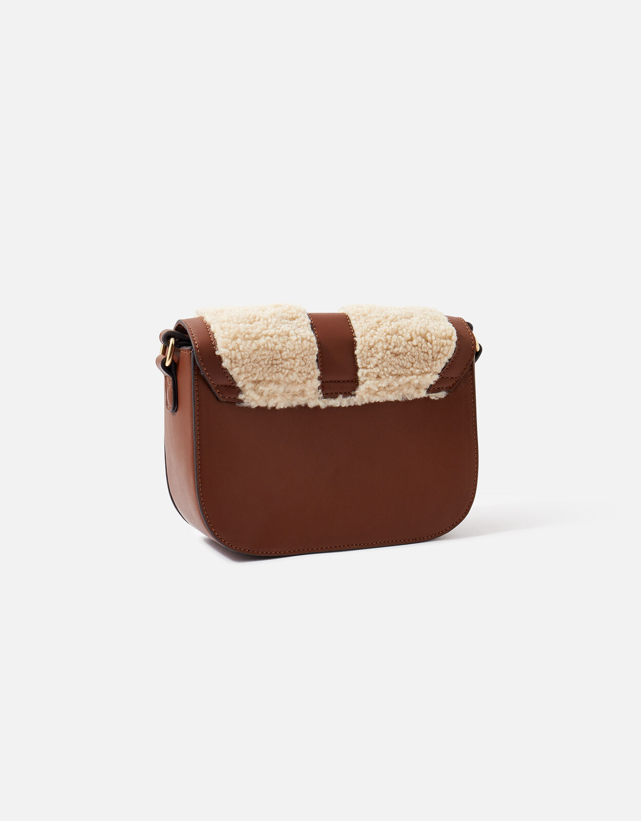 Faux shearling shop crossbody bag