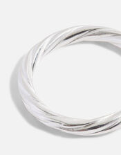 Sterling Silver Chunky Twisted Ring, Silver (ST SILVER), large