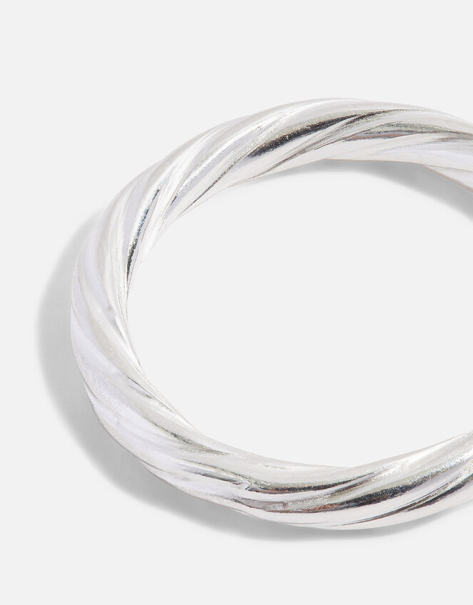 Sterling Silver Chunky Twisted Ring, Silver (ST SILVER), large