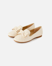 Jacquard Bow Slippers , Gold (GOLD), large