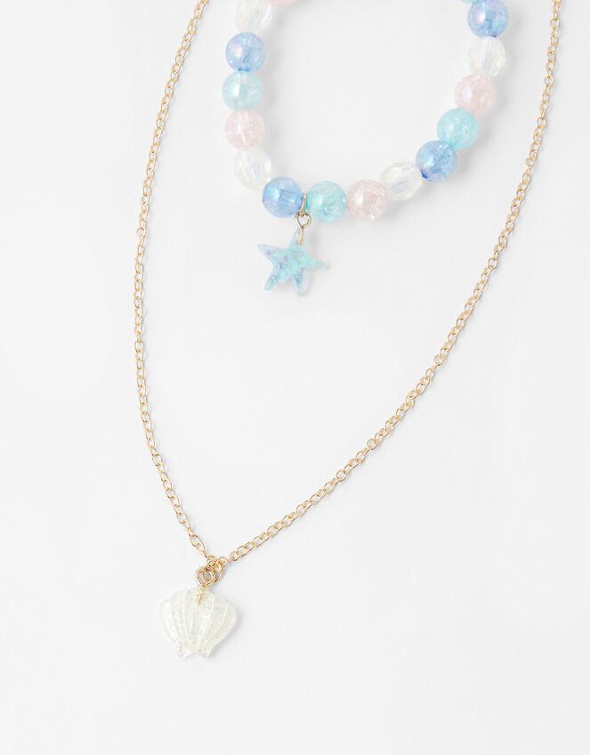 Shell Necklace and Starfish Bracelet Set, , large