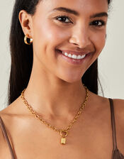 14ct Gold-Plated T-Bar Star Pendant Necklace, , large