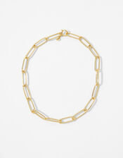 Gold-Plated Long Link Chain Necklace, , large