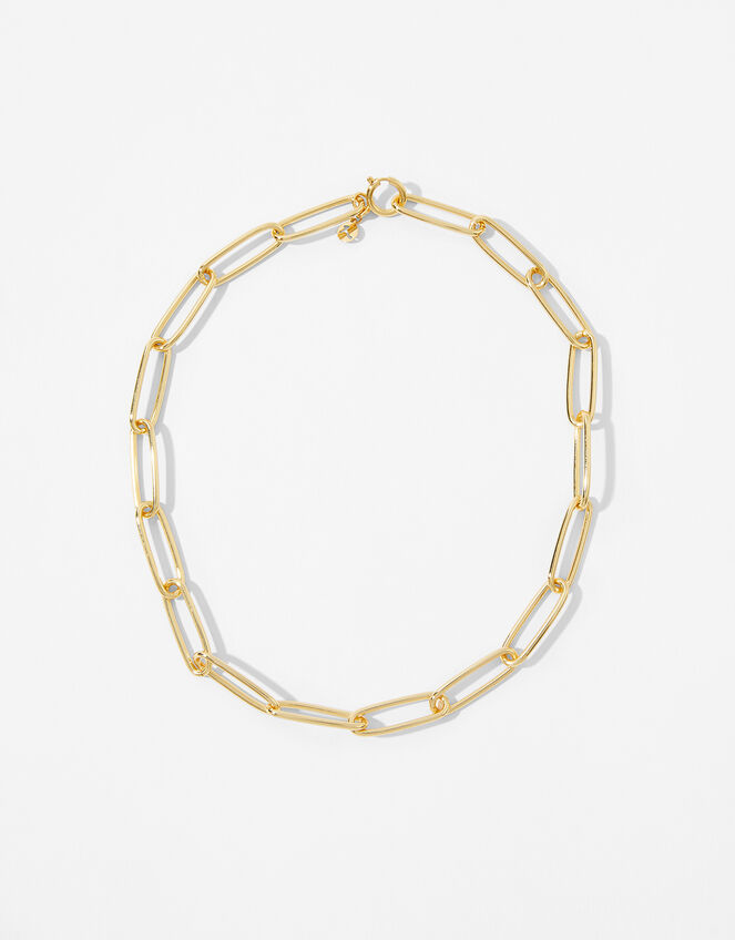 Gold-Plated Long Link Chain Necklace, , large