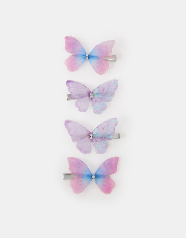 4-Pack Girls Butterfly Hair Clips, , large