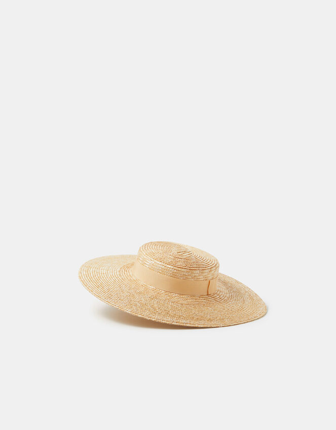 Straw Boater Fascinator, , large