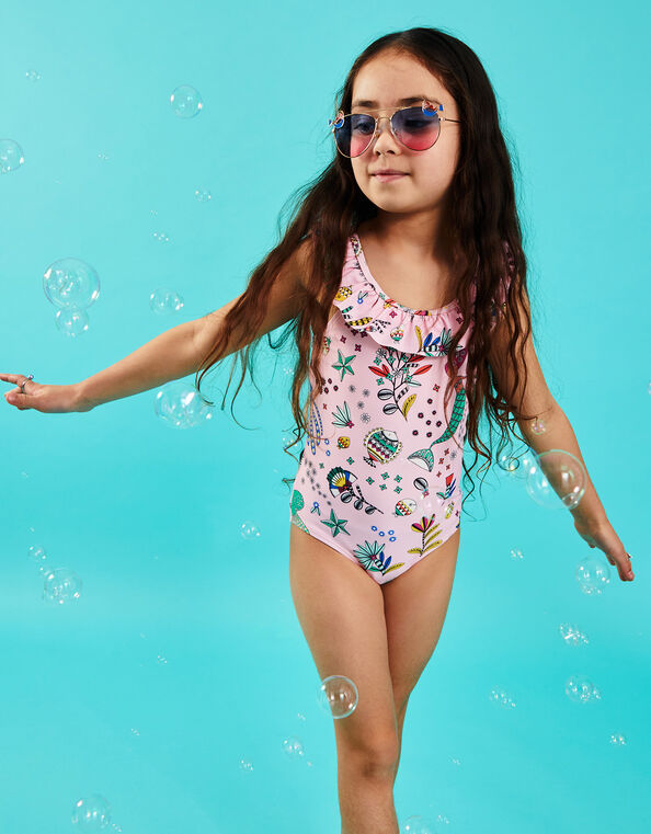 Mermaid Print Swimsuit, Pink (PINK), large