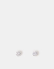 Sterling Silver Round Cut Cubic Zirconia Stud Earrings, , large