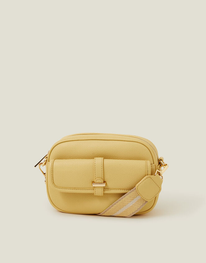 Webbing Strap Crossbody Bag, Yellow (YELLOW), large