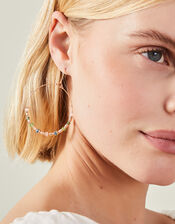 Small Beaded Hoop Earrings, , large