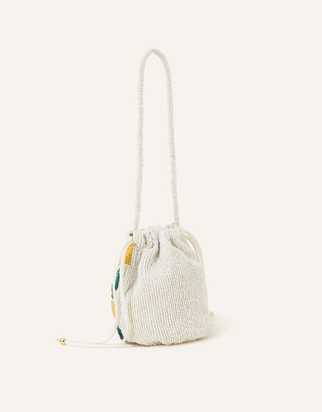 Lemon Beaded Drawstring Duffle Bag, , large
