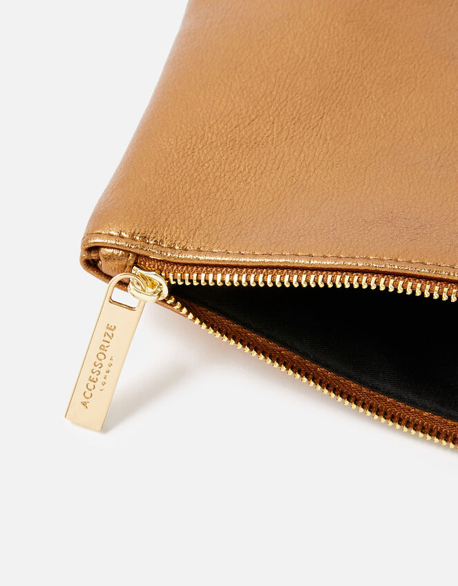 Foldover Clutch Bag, Bronze (BRONZE), large