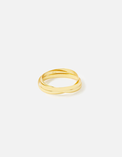 Gold-Plated Sterling Silver Russian Wedding Band, Gold (GOLD), large