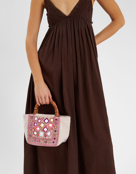 Mirror Embellished Handbag, , large
