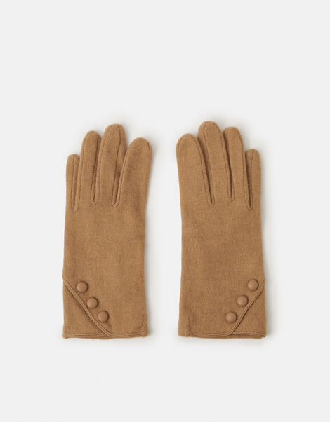 Plain Wool Gloves, Natural (NATURAL), large