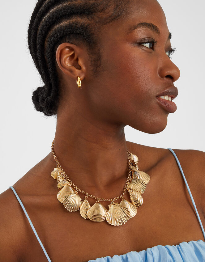 Shell Charm Necklace Gold, , large