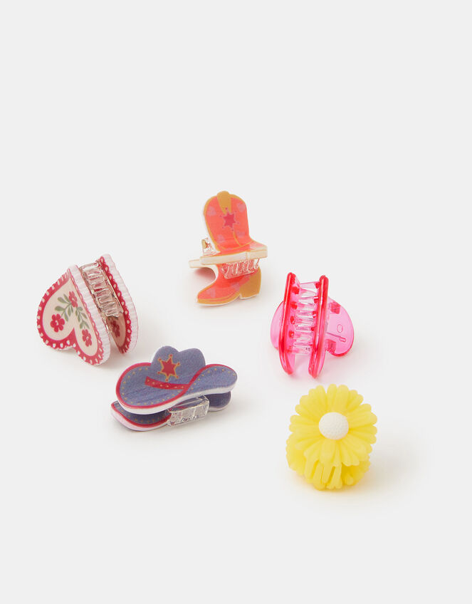 5-Pack Girls Western Claw Clips, , large