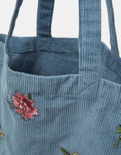 Floral Embroidered Corduroy Shopper Bag, , large