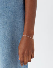 Sterling Silver Sparkle Station Bracelet, , large