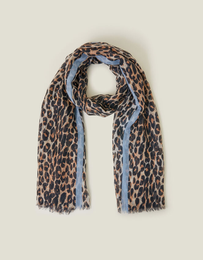 Lightweight Leopard Print Scarf, , large