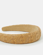 Woven Raffia Headband, , large