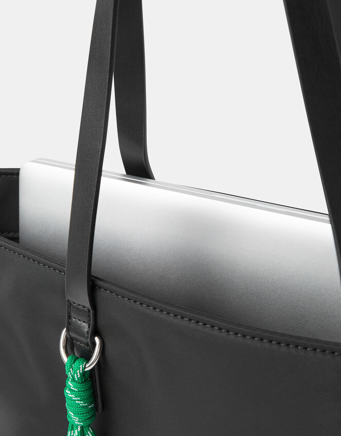 Harper Nylon Laptop Tote Bag, Black (BLACK), large