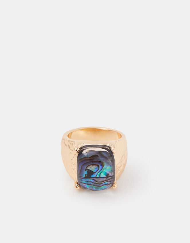 Statement Stone Ring, Cream (PEARL), large