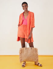 Fringe Raffia Large Shoulder , , large