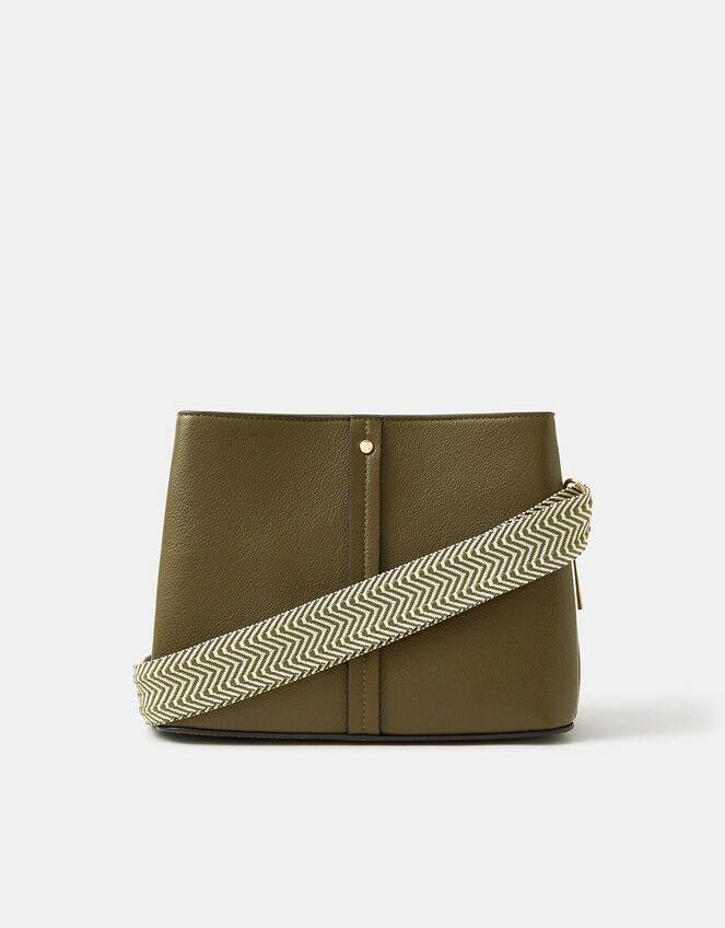 Webbing Strap Crossbody Bag, Green (OLIVE), large