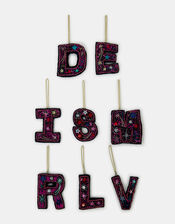 Embellished Initial Hanging Decoration, Pink (PINK), large