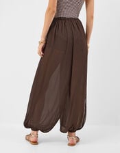 Chiffon Balloon Trousers, Brown (BROWN), large