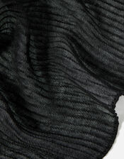 Lightweight Pleat Scarf, Black (BLACK), large