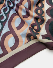 Link Print Square Satin Scarf, , large