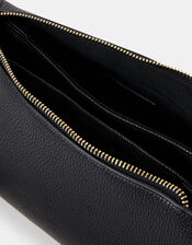 Webbing Strap Suedette Crossbody Bag, Black (BLACK), large