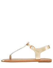 Plaited Strap Sandals, Gold (GOLD), large