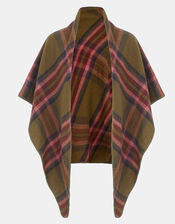 Blanket Check Poncho, , large