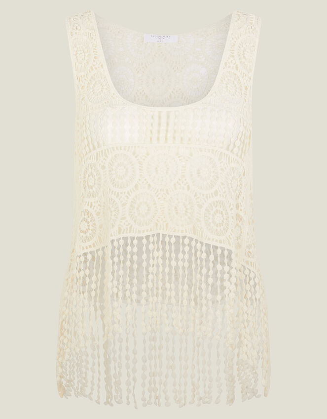 Crochet Top, Ivory (IVORY), large