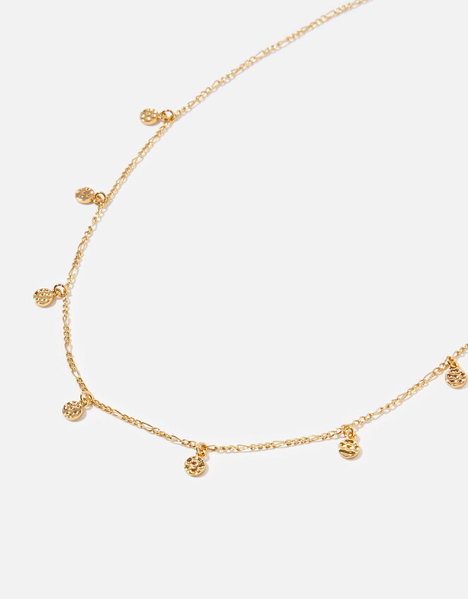Gold-Plated Disc Station Necklace, , large