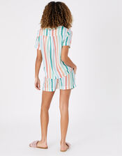 Stripe Shirt and Shorts PJ Set, Multi (BRIGHTS-MULTI), large